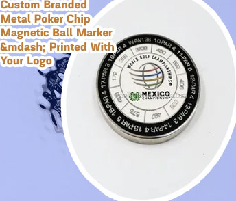 Metal poker chip golf ball markers