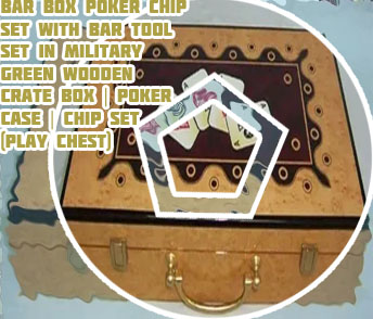 Poker chips wooden box